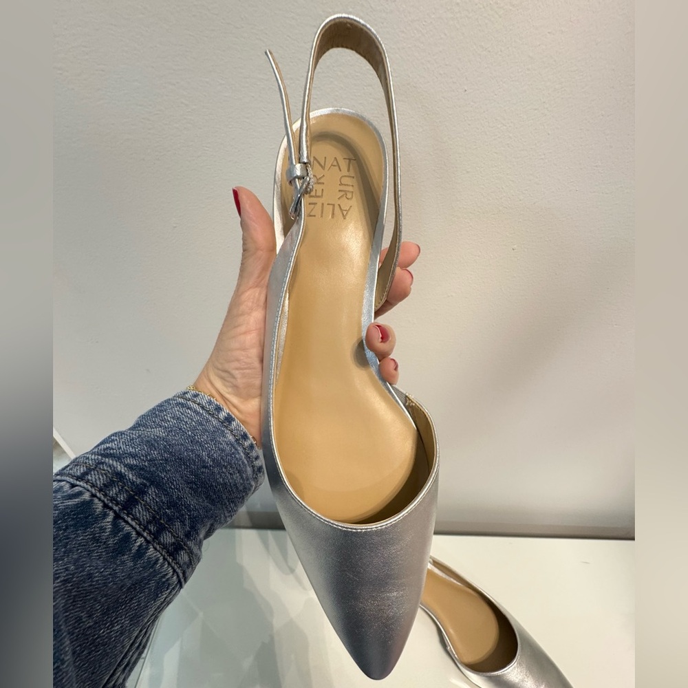 Naturalizer Silver Women's Slingback Heels